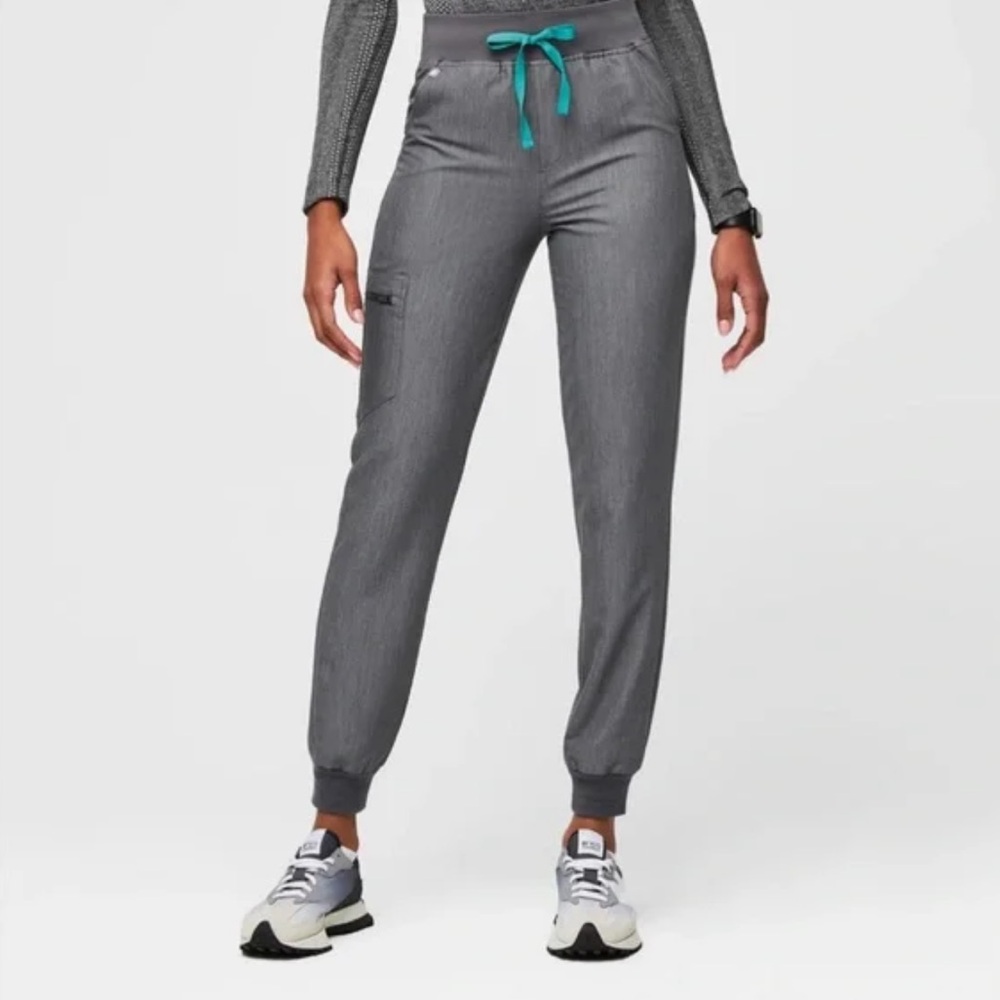 Figs Zamora Joggers Scrub Pants Technical‎ Collection Gray Teal Drawstring XLP